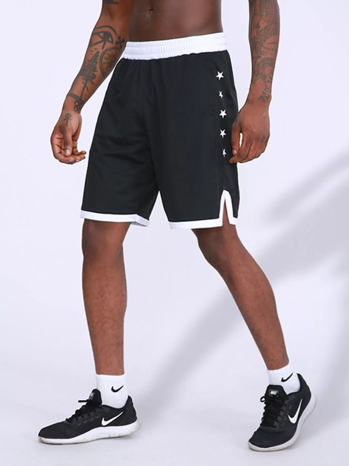Men's Star Print Breathable Active Shorts