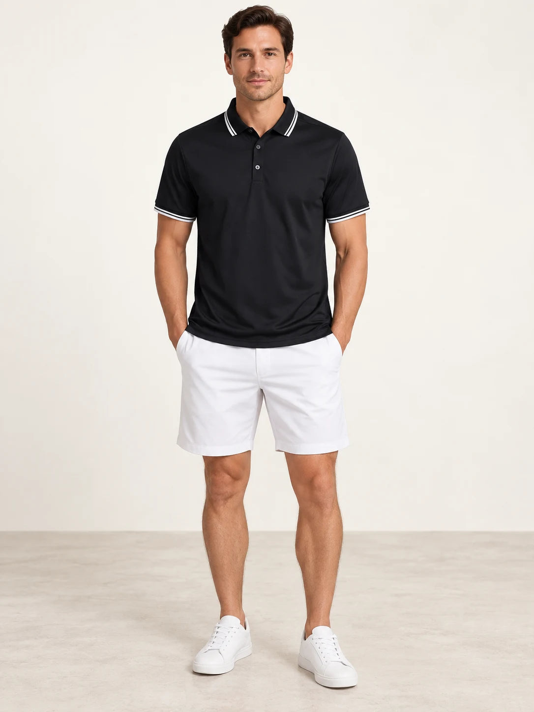 Men's Quick-Dry Short Sleeve Active Polo — Rururemon studio view
